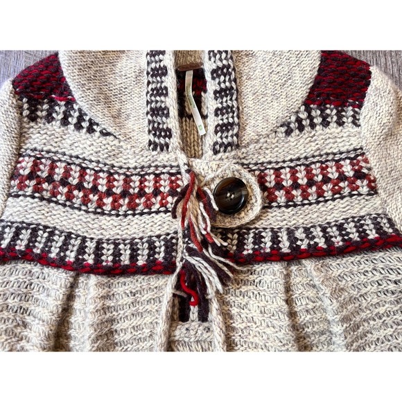Free People Boho Fringe cardigan browns size XS - Picture 3 of 7